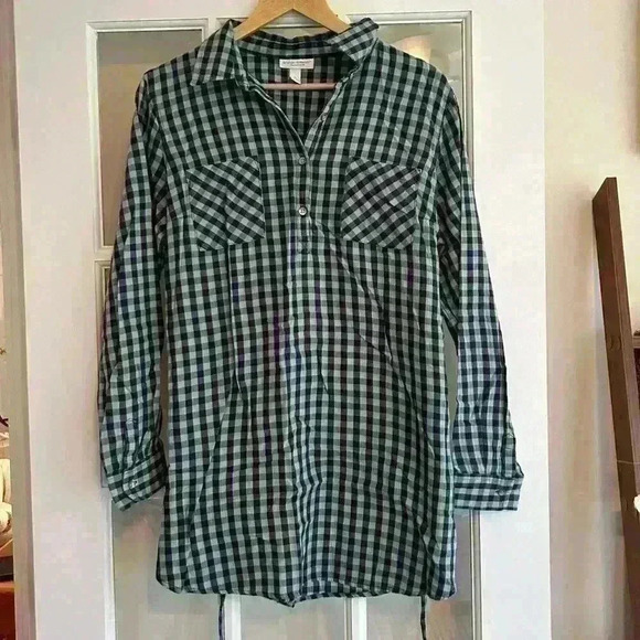 Liz Lange maternity Henley flannel top size L - Picture 1 of 3